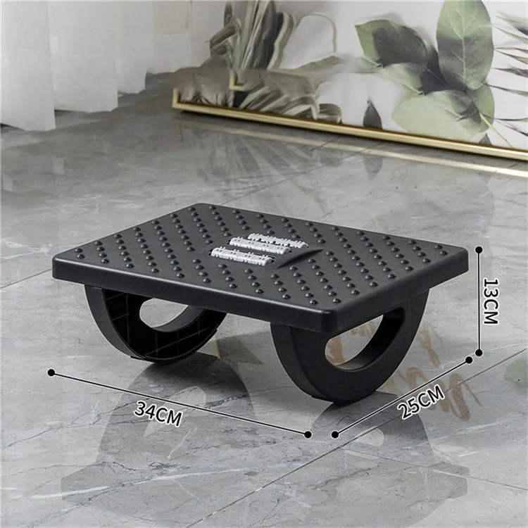 Under Desk Foot Rest Non Slip Ergonomic Plastic Footstool for Office Home Posture Support - Black