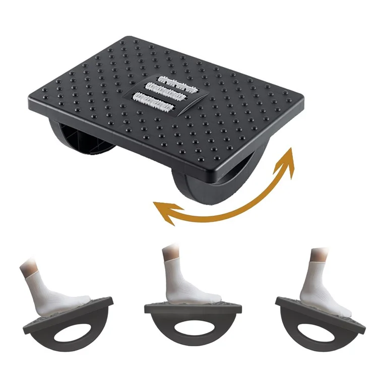 Under Desk Foot Rest Non Slip Ergonomic Plastic Footstool for Office Home Posture Support - Black