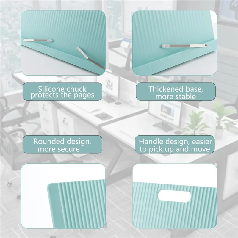 5 Angle Positions Adjustable Children Reading Stand Desktop Book Holder for Students Tablet Support - Blue