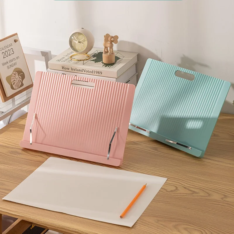 5 Angle Positions Adjustable Children Reading Stand Desktop Book Holder for Students Tablet Support - Blue