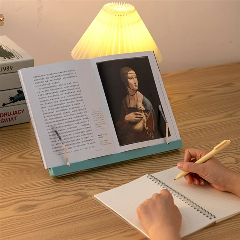 5 Angle Positions Adjustable Children Reading Stand Desktop Book Holder for Students Tablet Support - Blue