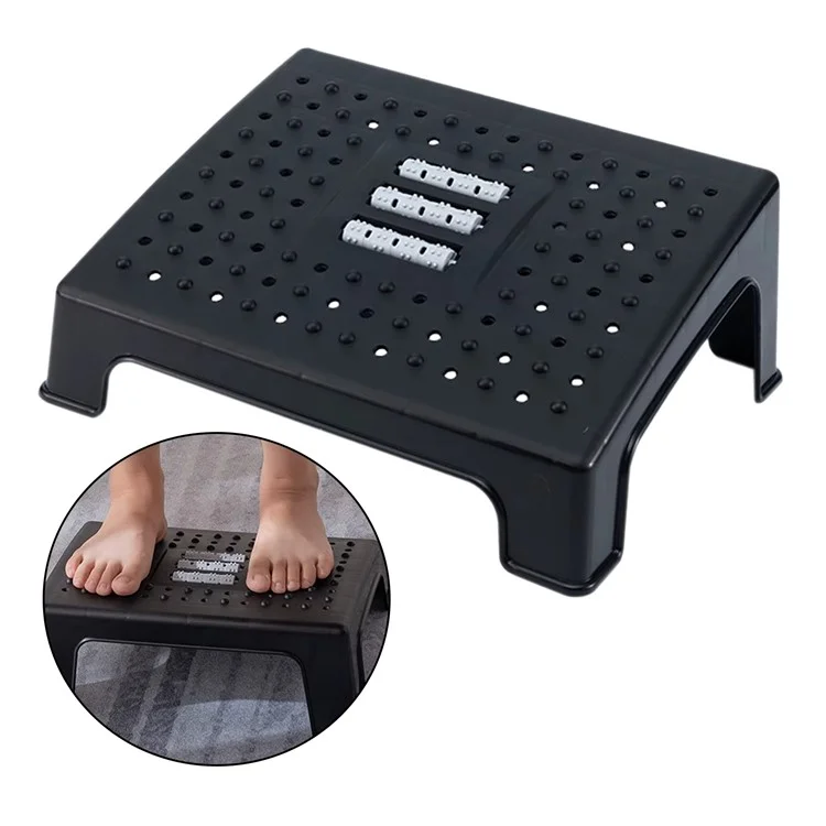 Under Desk Foot Rest for Office Home Plastic Ergonomic Footstool with Massage Rollers