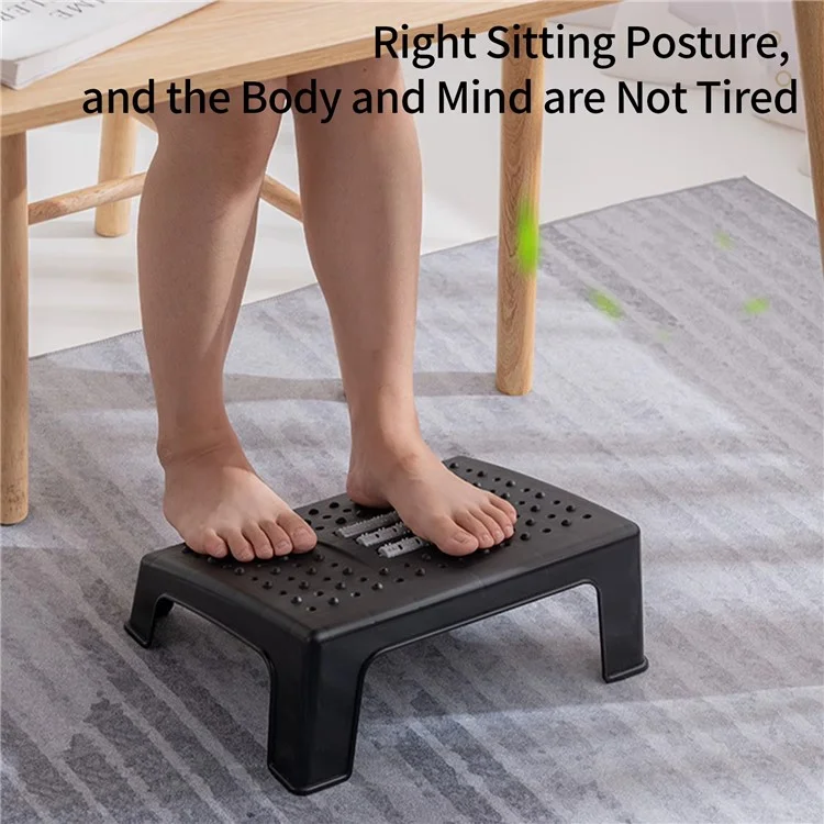 Under Desk Foot Rest for Office Home Plastic Ergonomic Footstool with Massage Rollers