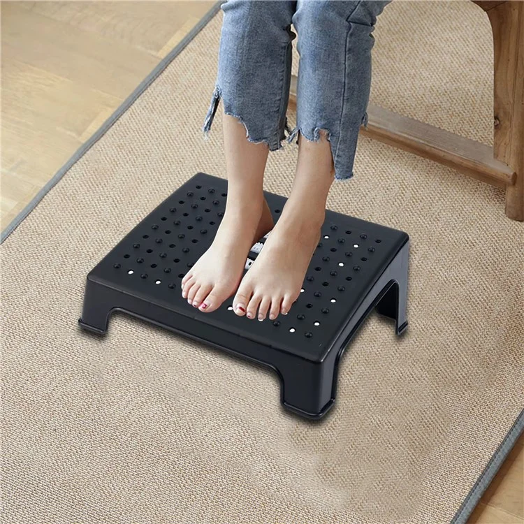 Under Desk Foot Rest for Office Home Plastic Ergonomic Footstool with Massage Rollers