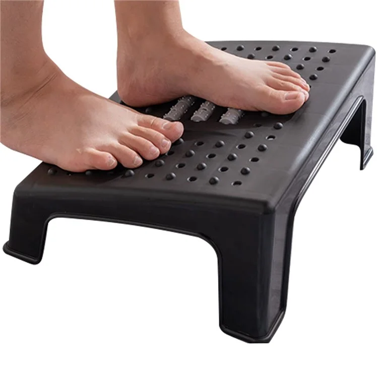 Under Desk Foot Rest for Office Home Plastic Ergonomic Footstool with Massage Rollers