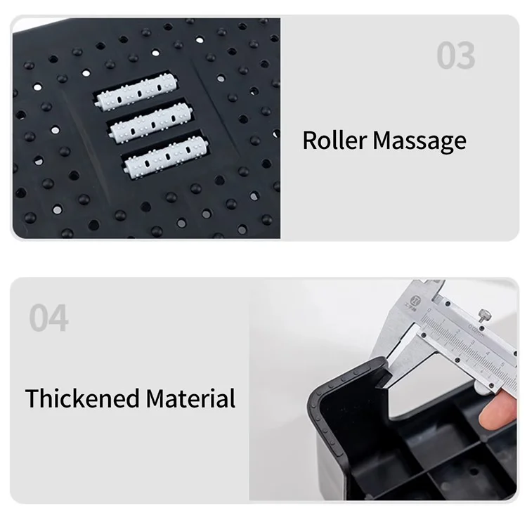 Under Desk Foot Rest for Office Home Plastic Ergonomic Footstool with Massage Rollers