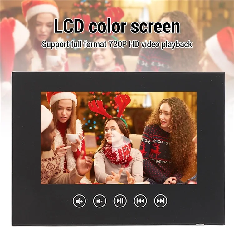 LCD Reprodutor de Cartão de Vídeo de 10 Polegadas para Cartão de Saudação Promocional, Folheto Eletrônico para Promoção Empresarial, Casamentos e Publicidade - Preto