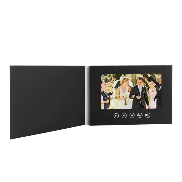 LCD Reprodutor de Cartão de Vídeo de 10 Polegadas para Cartão de Saudação Promocional, Folheto Eletrônico para Promoção Empresarial, Casamentos e Publicidade - Preto