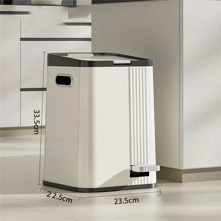 Dual Opening Trash Can Hand Press / Foot Pedal ABS+PP Large Capacity Silent Close Garbage Bin