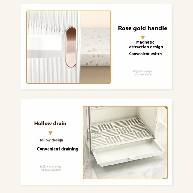 Dust-Proof Cup Storage Rack Mug Organizer Coffee Cup Wine Glasses Teacups Holder PP Draining Cabinet - White