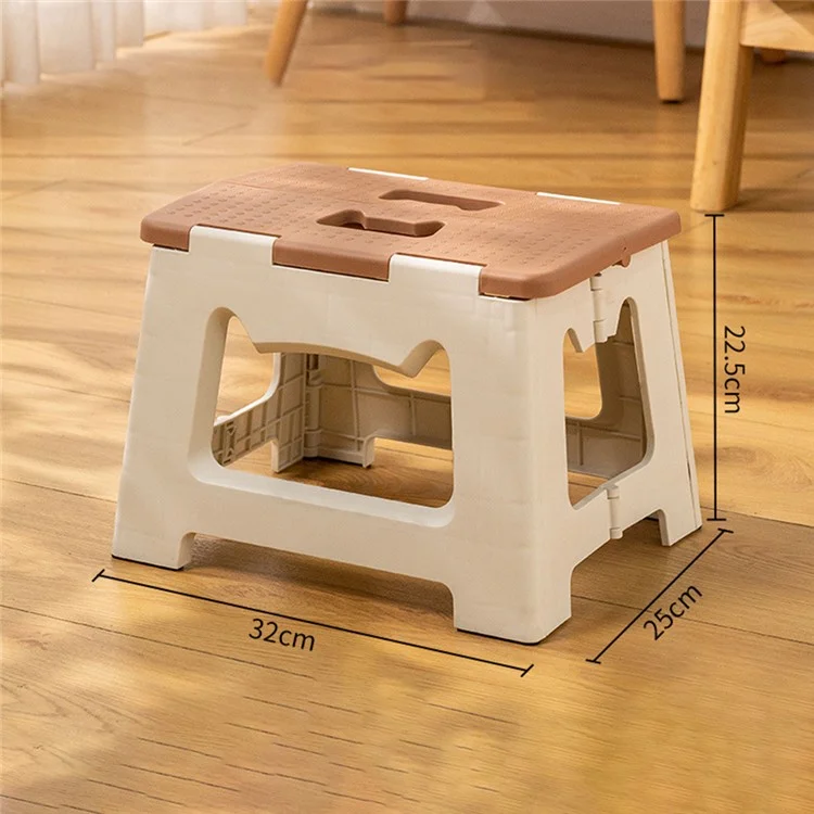Tabouret portable pliant pour camping et pêche extérieure, siège léger en plastique pliable avec poignée, Taille S - Kaki