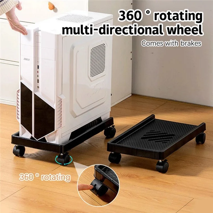 Support de Tour d'Ordinateur avec Roulettes Pivotantes à 360 Degrés, Chariot de Rangement pour PC de Bureau à Domicile (Largeur Intérieure 22 cm)