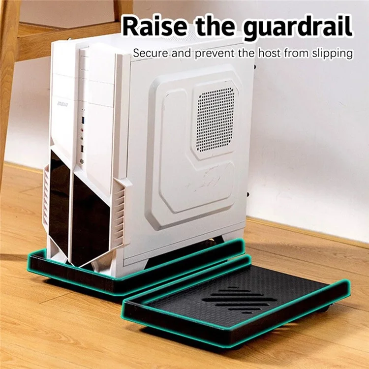 Support de Tour d'Ordinateur avec Roulettes Pivotantes à 360 Degrés, Chariot de Rangement pour PC de Bureau à Domicile (Largeur Intérieure 22 cm)
