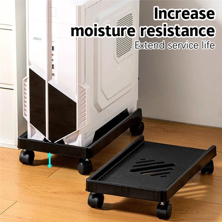 Support de Tour d'Ordinateur avec Roulettes Pivotantes à 360 Degrés, Chariot de Rangement pour PC de Bureau à Domicile (Largeur Intérieure 22 cm)