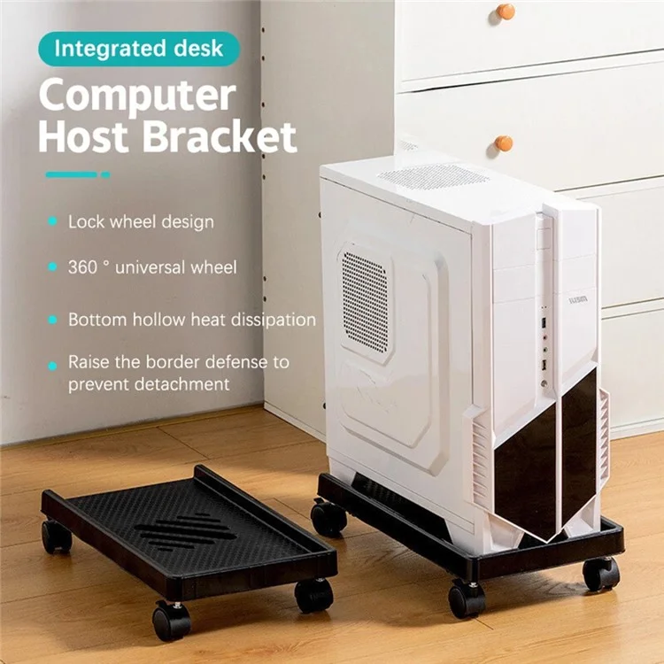 Support de Tour d'Ordinateur avec Roulettes Pivotantes à 360 Degrés, Chariot de Rangement pour PC de Bureau à Domicile (Largeur Intérieure 22 cm)