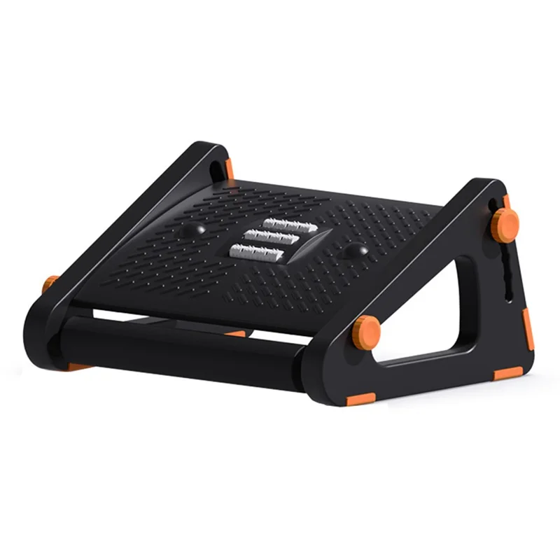 Apoio para os pés ajustável em altura para a mesa de escritório, banqueta ergonômica com rolos de massagem, suporte anti-cruzamento de pernas