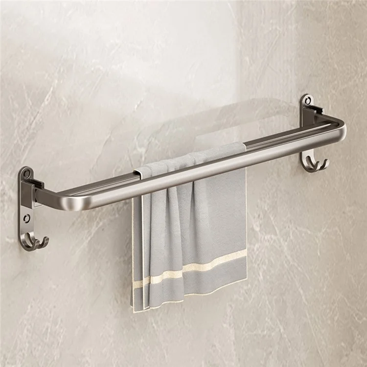Toallero plegable de pared de 50 cm de aleación de aluminio para baño, sin necesidad de taladrar, para lavabo o ducha