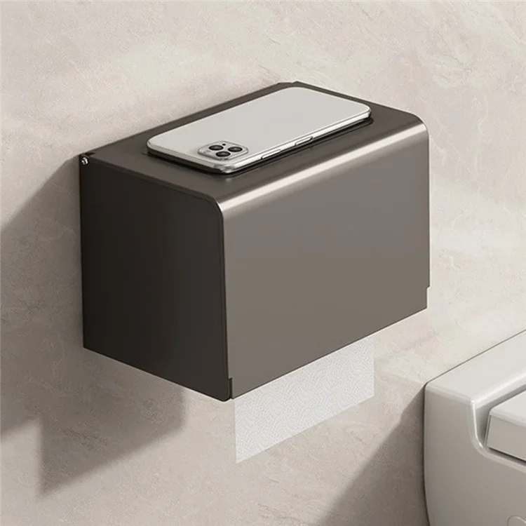 Soporte de Papel Higiénico de Aleación de Aluminio Montado en Pared sin Necesidad de Taladrar Caja de Pañuelos de Baño
