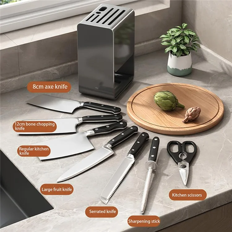 D01 Portaposate da Cucina Organizzatore Ceppo per Utensili da Cucina Porta Forchette e Cucchiai - Antiruggine