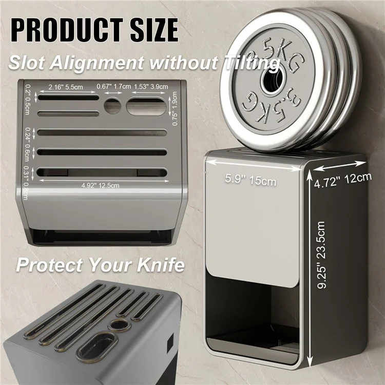 D01 Dual Use Knife Holder Organizer Wall Mounted Utensil Stand Kitchen Countertop Cutlery Storage Rack - White