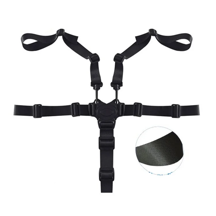 Universal Baby Stroller Seat Security Belt Adjustable 5-Point Stable Structure Baby Harness Strap High Chair Strap Replacement with Buckle