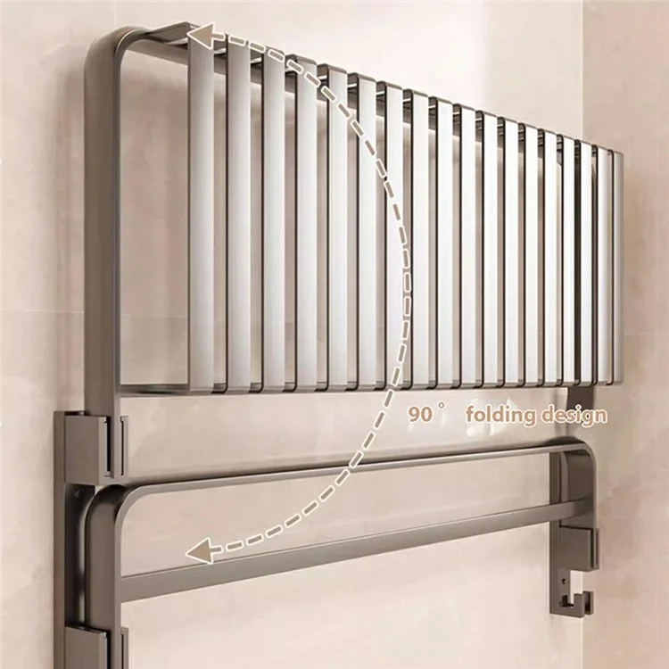 Toallero plegable de 40 cm para baño, de aleación de aluminio, montaje en pared sin taladrar, estantería para toallas y ropa