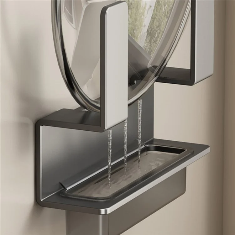 Pot Lid Organizer Wall Mounted No Drilling Kitchen Cutting Board Storage Rack with Drip Tray - Grey