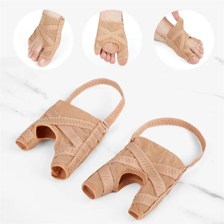 1 Paar Maschengewebe-Hallux-Valgus-Korrektor für große Zehe, Abstandshalter für kleine Zehe, orthopädische Stütze - Größe L