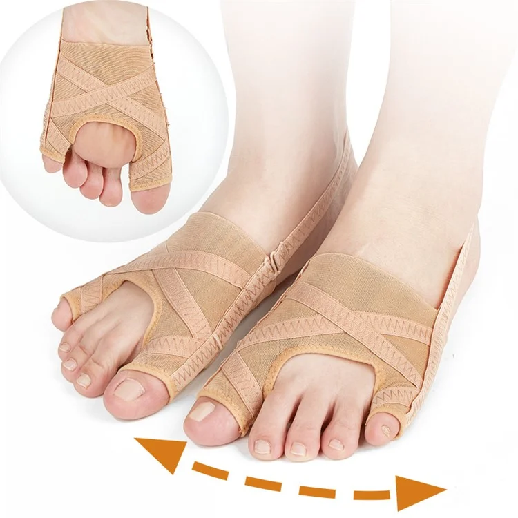 1 Paar Maschengewebe-Hallux-Valgus-Korrektor für große Zehe, Abstandshalter für kleine Zehe, orthopädische Stütze - Größe L