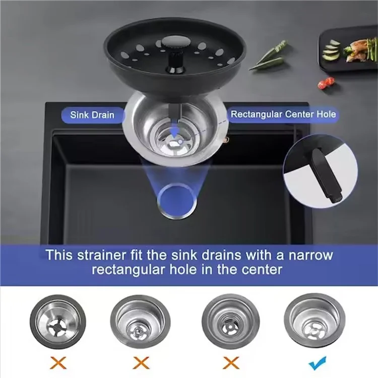 Set da 3 Pezzi Colino Filtro per Lavello da Cucina in Acciaio Inossidabile Tappo Scarico Copri Rifiuti