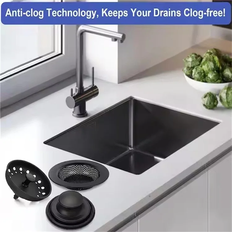 Set da 3 Pezzi Colino Filtro per Lavello da Cucina in Acciaio Inossidabile Tappo Scarico Copri Rifiuti