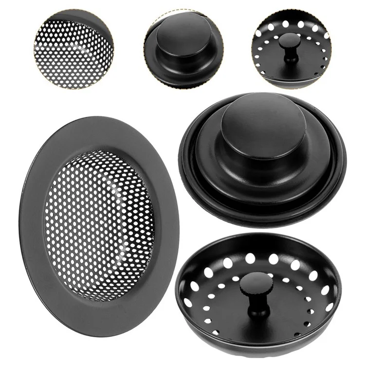 Set da 3 Pezzi Colino Filtro per Lavello da Cucina in Acciaio Inossidabile Tappo Scarico Copri Rifiuti