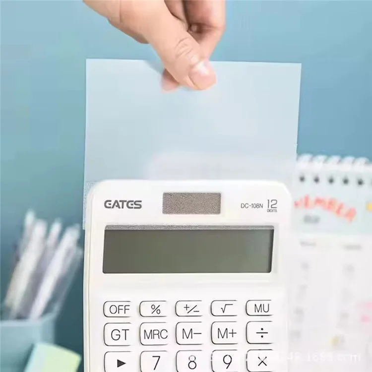 7x9.5cm PET Transparent Sticky Notes 50 Sheets Students Office Waterproof See-Through Memo Pad