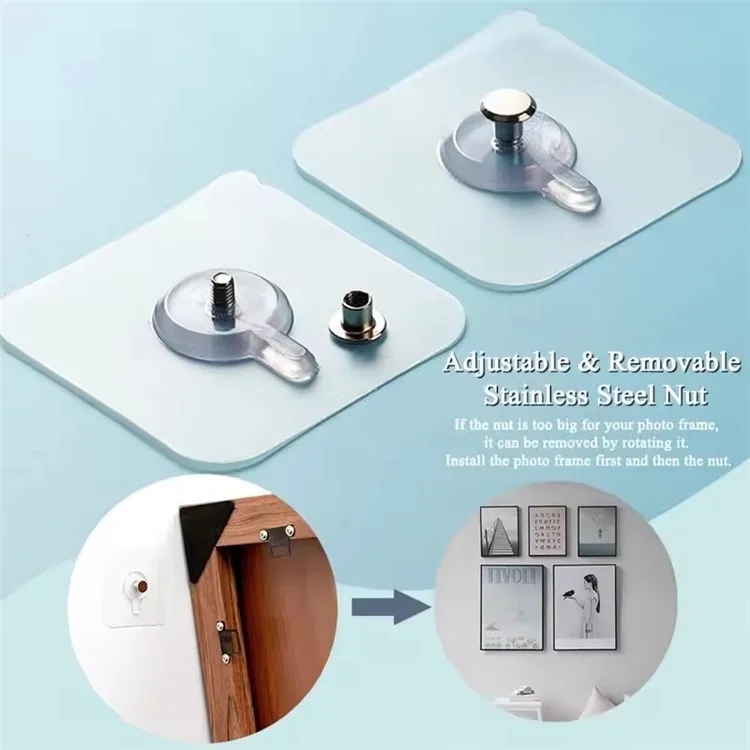 10 Piezas de Ganchos Adhesivos de Pared para Colgar Marcos de Fotos, Claves y Otros Objetos