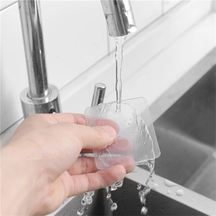50 Peças de Almofadas Adesivas Dupla Face 6 x 6cm Transparentes de Acrílico, Impermeáveis e Reutilizáveis para Uso Interno e Externo