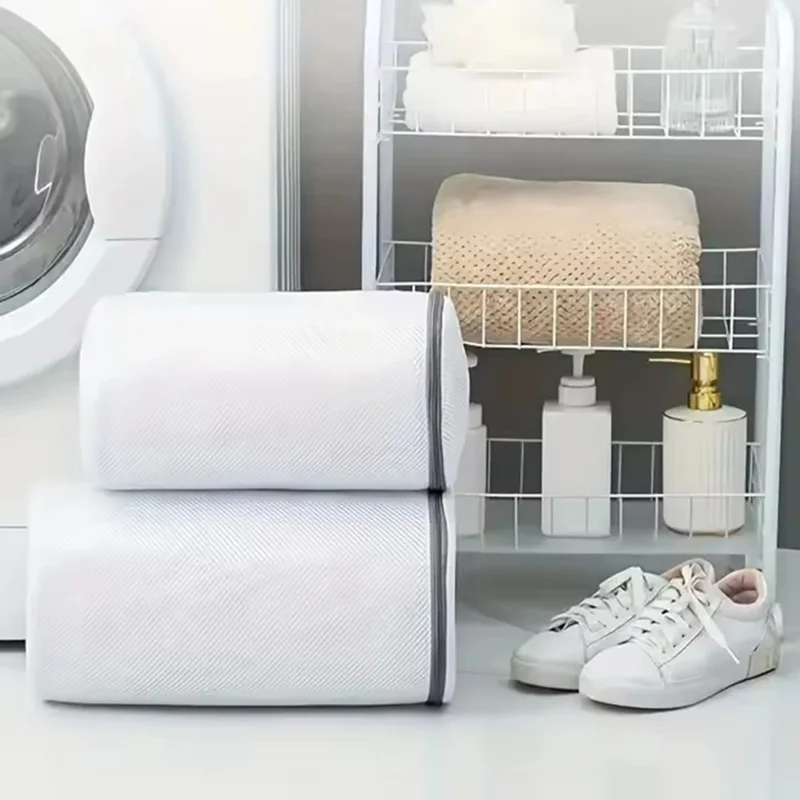 Shoes Wash Bag Sneaker Mesh Wash Bag Shoe Cleaning Laundry Bag with Zipper, Size M: 18 x 30cm
