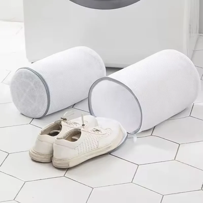 Shoes Wash Bag Sneaker Mesh Wash Bag Shoe Cleaning Laundry Bag with Zipper, Size M: 18 x 30cm