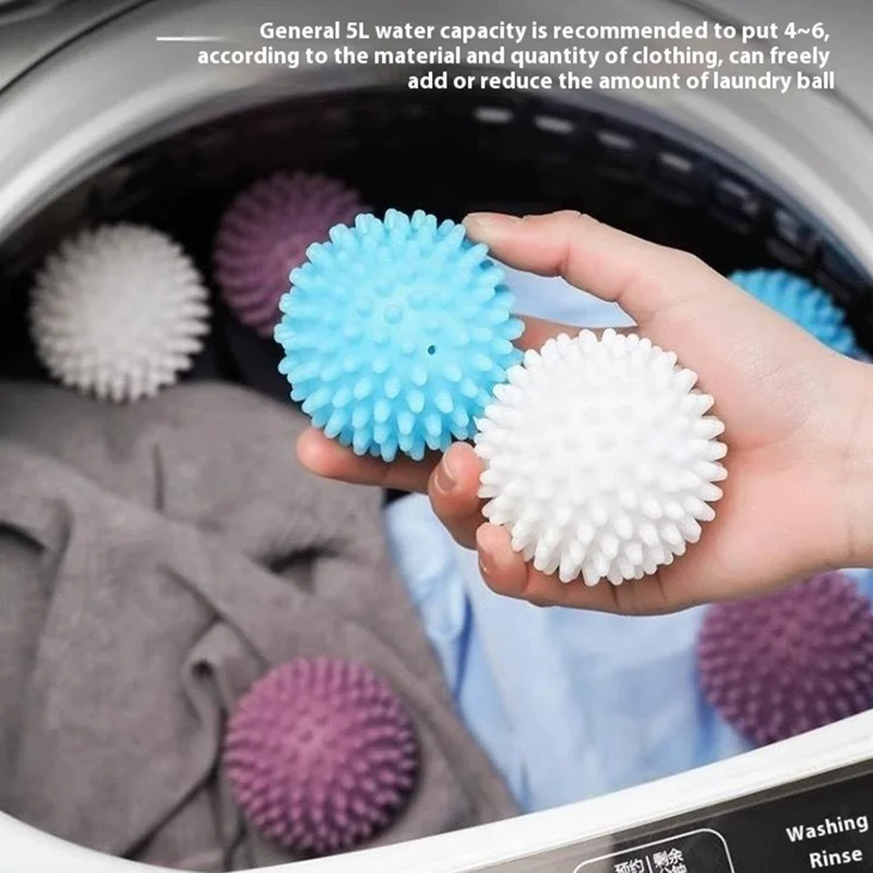 4Pcs Anti Winding Tumble Dryer Magic Laundry Balls for Washing Machine Reusable Cleaning Balls - Purple