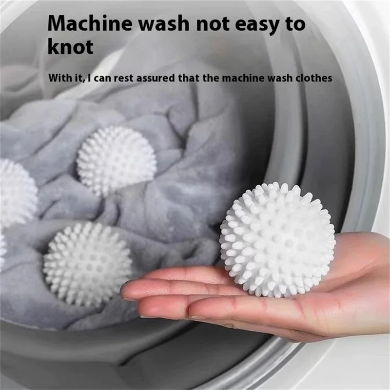 4Pcs Anti Winding Tumble Dryer Magic Laundry Balls for Washing Machine Reusable Cleaning Balls - White
