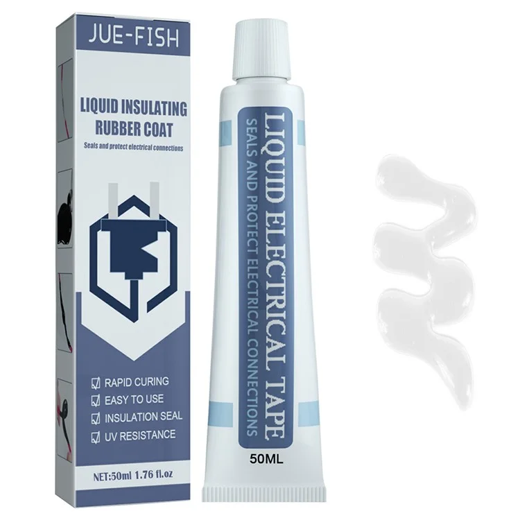 JUE-FISH 50 мл Белая жидкая изоляционная лента для защиты электронных плат, водонепроницаемый клей с высокой термостойкостью