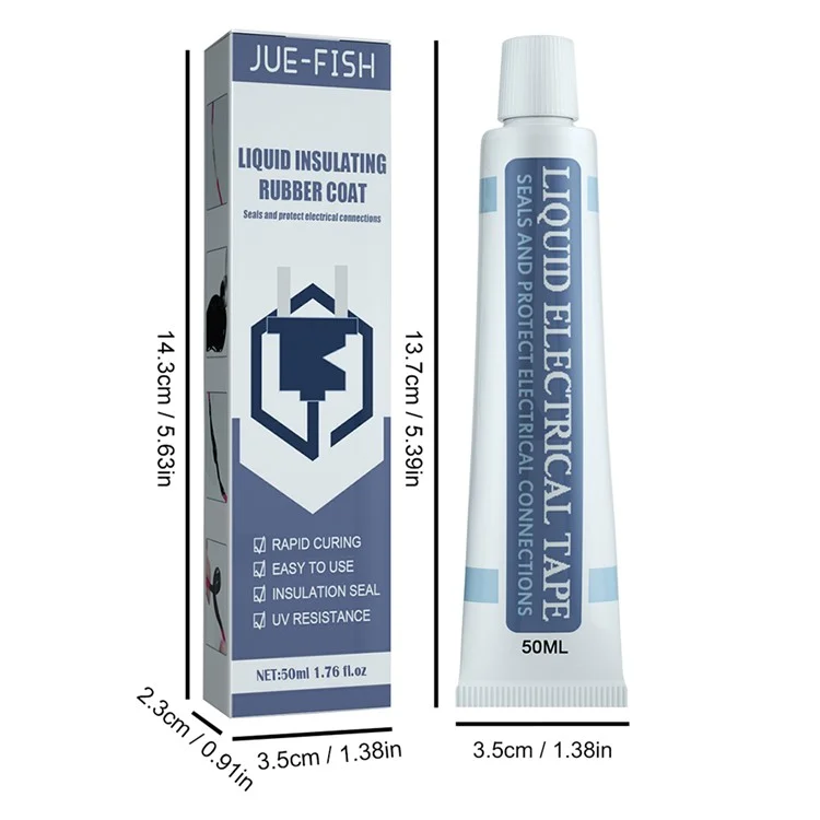 JUE-FISH 50ML Fita Isolante Líquida Preta para Placa de Circuito, Vedante Impermeável e Resistente a Altas Temperaturas
