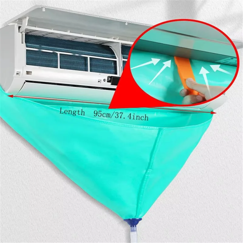 Air Conditioner Cleaning Kit Wall-Mounted AC Reusable Water Catch Bag Clean Brush