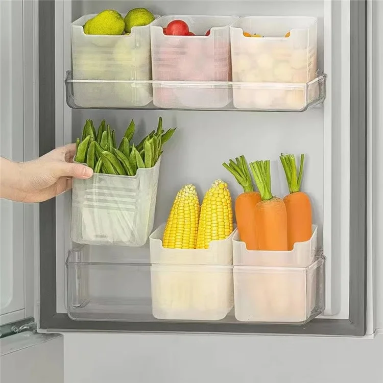 Contenedor de almacenamiento de 3 piezas para puerta lateral de frigorífico, organizador de frutas, caja de polipropileno para conservación de alimentos (Sin FDA, libre de BPA)