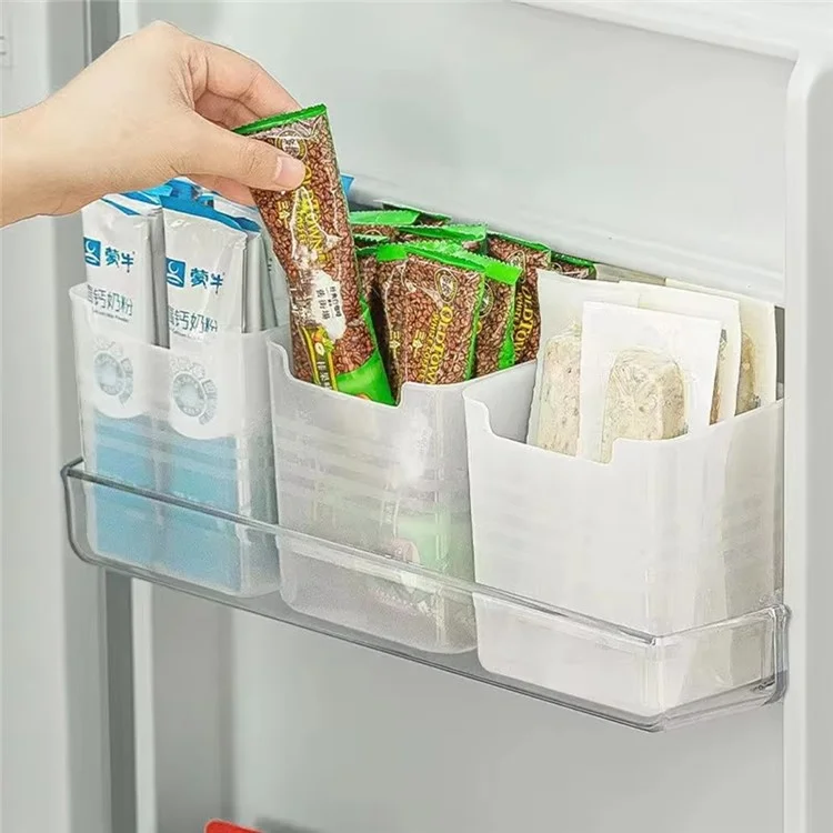 Contenedor de almacenamiento de 3 piezas para puerta lateral de frigorífico, organizador de frutas, caja de polipropileno para conservación de alimentos (Sin FDA, libre de BPA)
