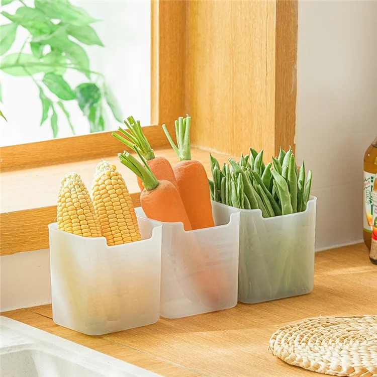 Contenedor de almacenamiento de 3 piezas para puerta lateral de frigorífico, organizador de frutas, caja de polipropileno para conservación de alimentos (Sin FDA, libre de BPA)