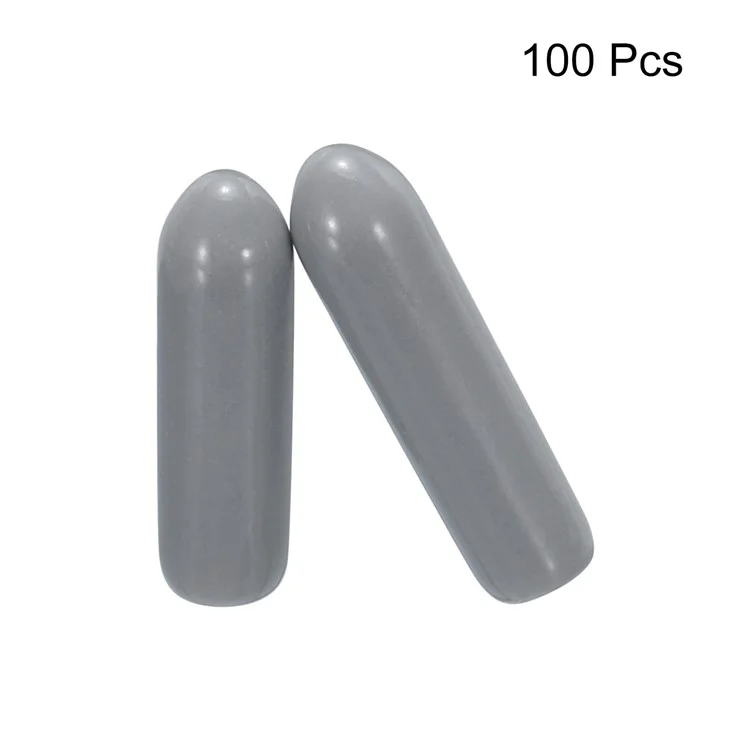100 Peças Protetor de Ponta de Rack de Lava-Louças 3x25mm Tampas Anti-Risco à Prova de Poeira PVC - Cinza