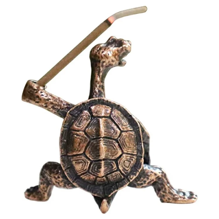 Kreativer Räucherstäbchenhalter in Schildkrötenform - Legierung Räuchergefäß Ständer Ornament für Zuhause Büro Meditation - Rot