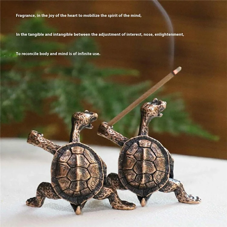 Kreativer Räucherstäbchenhalter in Schildkrötenform - Legierung Räuchergefäß Ständer Ornament für Zuhause Büro Meditation - Rot
