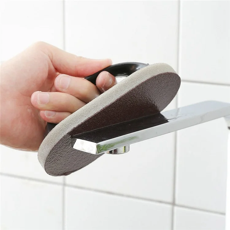 Escova de Limpeza Ergonômica com Esponja Abrasiva para Panelas, Pias e Remoção de Ferrugem e Óleo