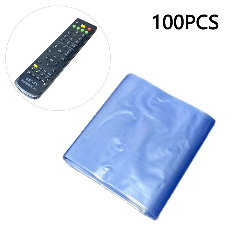 100Pcs Remote Control Heat Shrink Wrap Film PVC Transparent Protective Cover Anti Dust Oil Resistant Shrink Bag